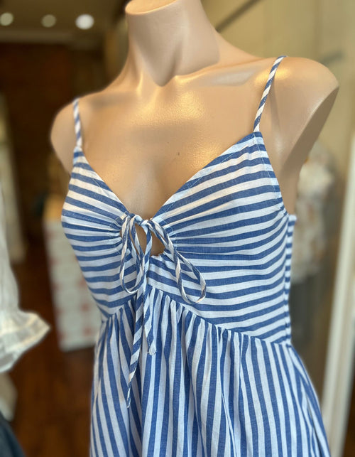 Novara Midaxi Dress in Blue/White Stripe