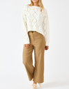 Liora Crew Neck Diamond Knit Jumper in White