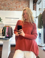 Willow Cotton Knit Jumper in Burnt Orange