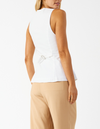 Gisele Button Down Longline Vest in White