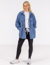 Rowan Oversized Cord Shacket in Blue