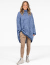 Monika Oversize Knit Jumper in Blue Stripe