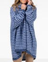 Monika Oversize Knit Jumper in Blue Stripe