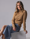 Jesse Fitted Rib Knit Jumper in Camel