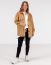 Rowan Oversized Cord Shacket in Camel