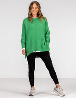 Julia Crew Neck Knit Jumper in Green