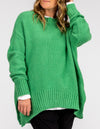 Julia Crew Neck Knit Jumper in Green