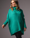 Parker Roll Neck Rib Knit Jumper in Green