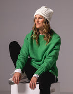 Julia Crew Neck Knit Jumper in Green