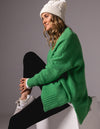 Julia Crew Neck Knit Jumper in Green