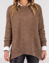 Julia Crew Neck Knit Jumper in Brown