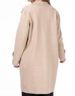 Amos Press Button Knit Coatigan in Beige