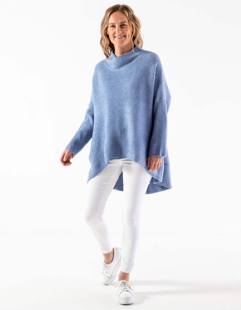 Kenzie Oversize Knit Jumper in Blue