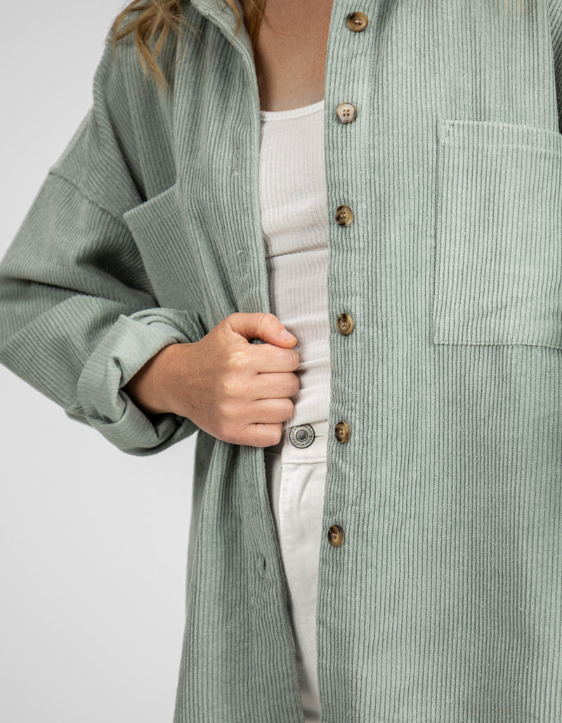 Yarra Oversized Cord Shacket in Sage