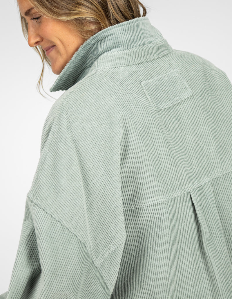 Yarra Oversized Cord Shacket in Sage