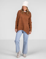 Julia Crew Neck Knit Jumper in Rust