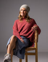 Julia Crew Neck Knit Jumper in Raspberry